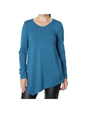 Mr. Max Teal Asymmetrical Tunic Top - 2X